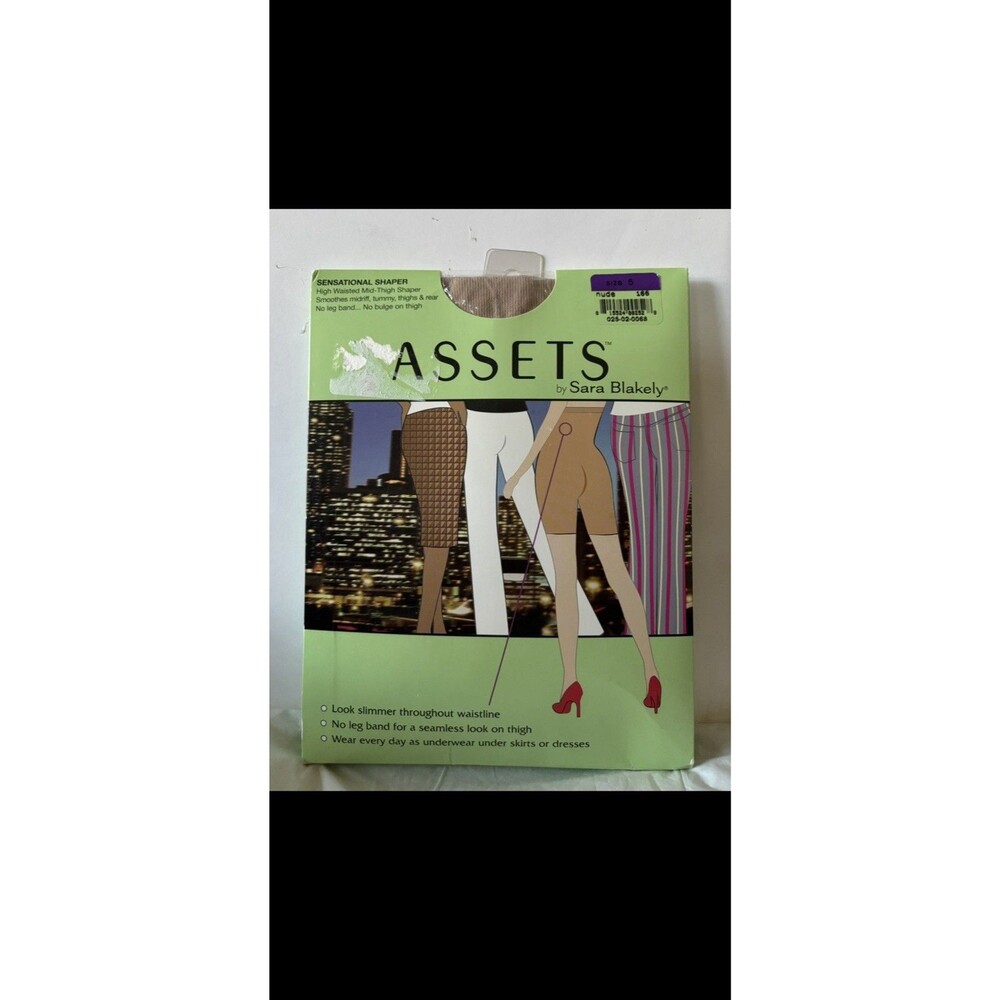 ASSETS BY SARA BLAKELY - NUDE NYLON SHAPER PANTYHOSE - PLUS SIZE / QUEEN SIZE 5